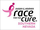 A pink ribbon is on the side of a white background.